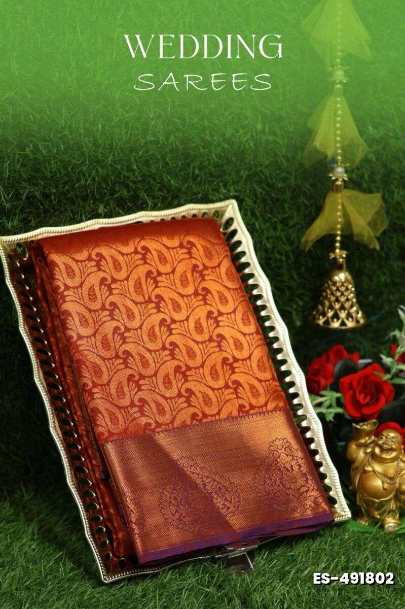 Samuthrika / Vasthrakala Bridal Silk Saree Wedding Saree - MERUN (2)