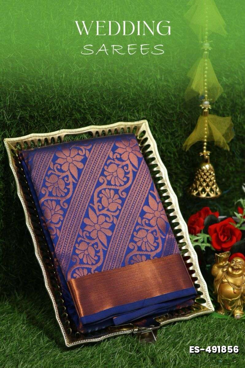 Samuthrika / Vasthrakala Bridal Silk Saree Wedding Saree - NORMAL  BLUE (2)