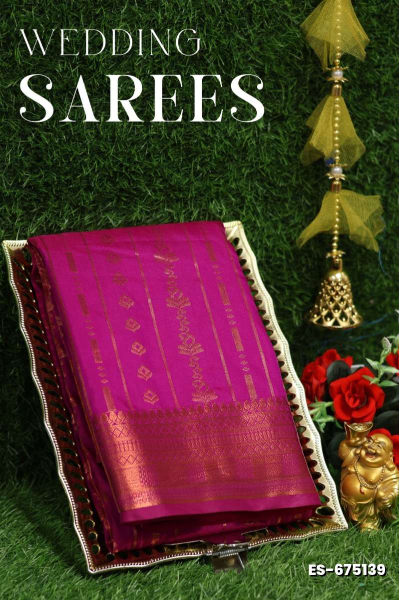 Bridal silk gold silvar and copper zari weave and wedding art silk sarees - VADAMALLI (2)