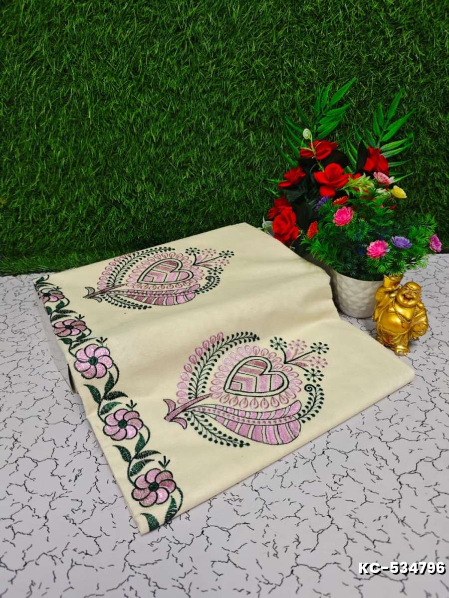 Trending kerala onam special kasavu saree full work embossed digital printing cotton saree collections - WHITE N (12)