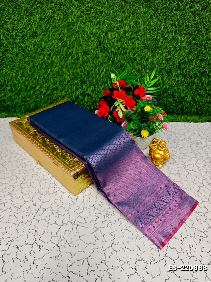 Bridal silk gold silvar and copper zari weave and wedding art silk sarees - PEACKOK BLUE (2)