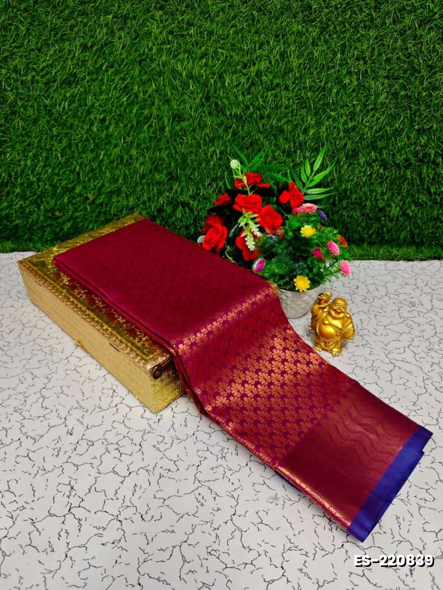 Bridal silk gold silvar and copper zari weave and wedding art silk sarees - VADAMALLI (3)