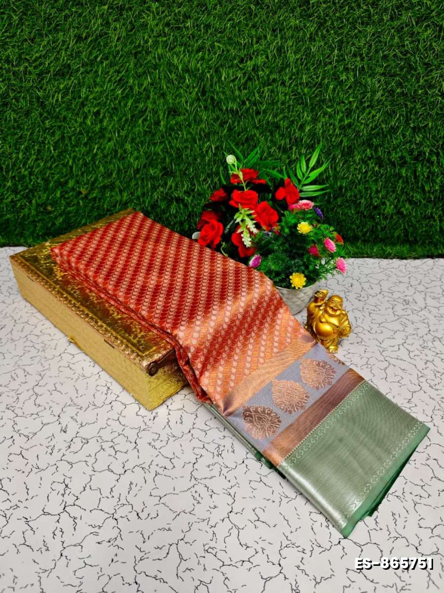 Bridal Silk Gold Silvar And Copper Zari Weave And Wedding Art Silk Sarees - ONIYAN PINK (6)