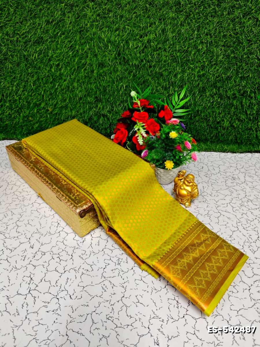 Bridal Silk Gold Silvar And Copper Zari Weave And Wedding Art Silk Sarees - FLORAISON GREEN (11)