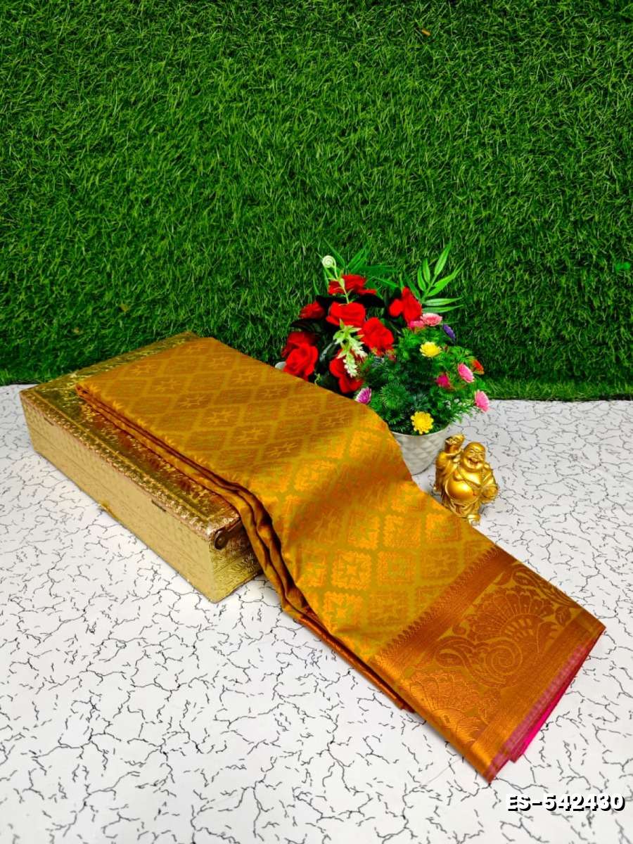Bridal Silk Gold Silvar And Copper Zari Weave And Wedding Art Silk Sarees - PESTA GREEN (1)