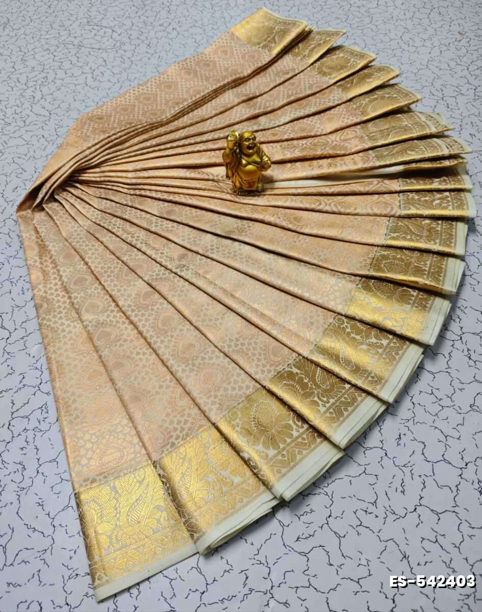 Bridal Silk Gold Silvar And Copper Zari Weave And Wedding Art Silk Sarees - GOLD (3)