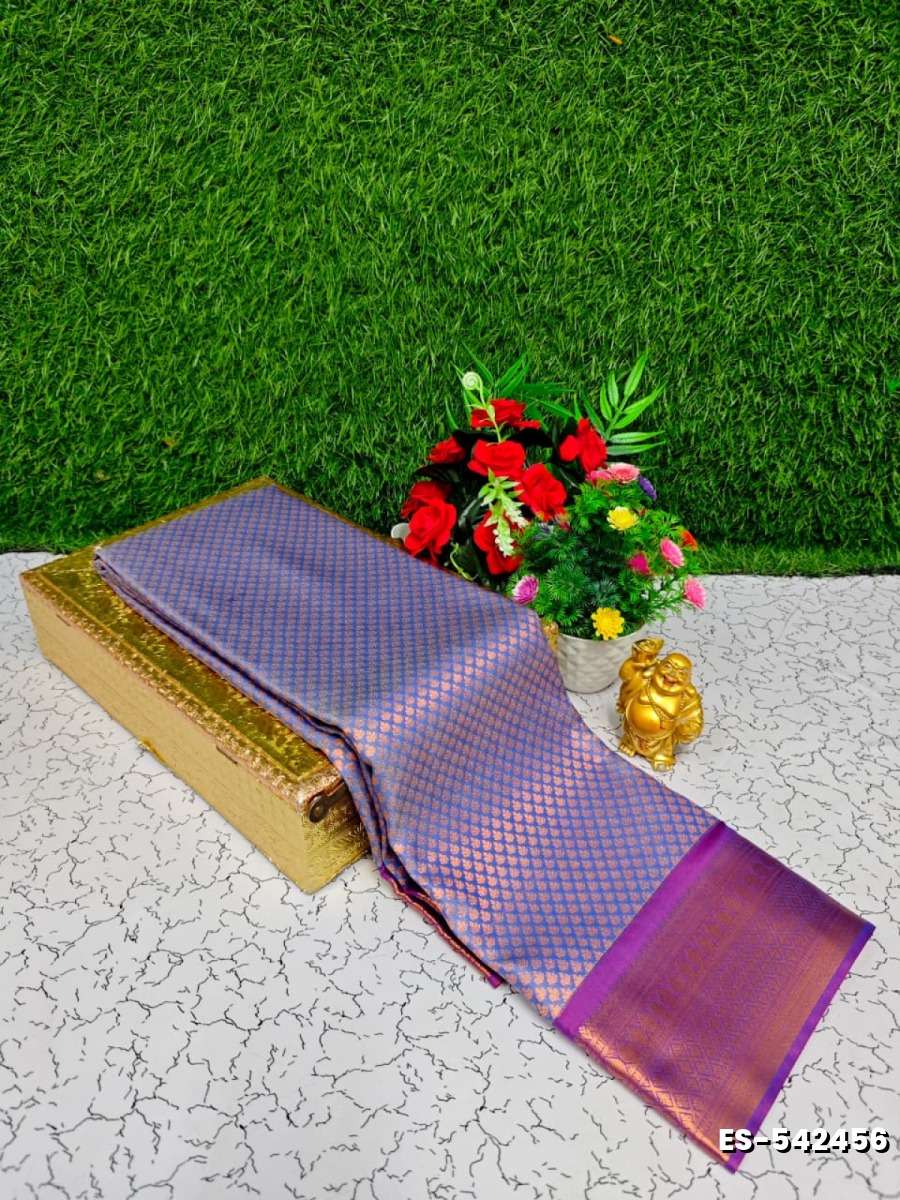 Bridal Silk Gold Silvar And Copper Zari Weave And Wedding Art Silk Sarees - NORMAL  BLUE (4)