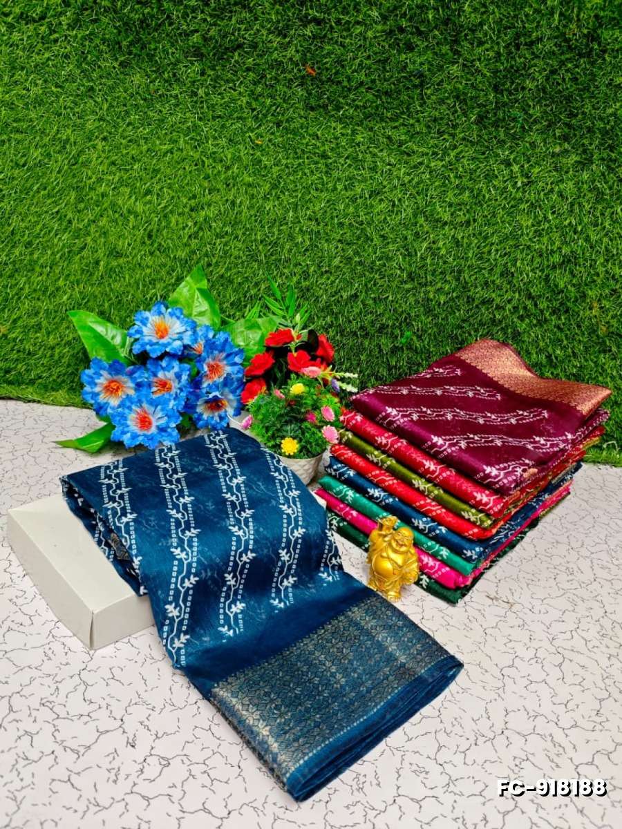Fancy Print  Office Wear Cotton Sarees All Over Body Cross Line Dots And Little Leaf Design trailing pattern Premium Look lightweight Comfortable Wear - PEACKOK BLUE