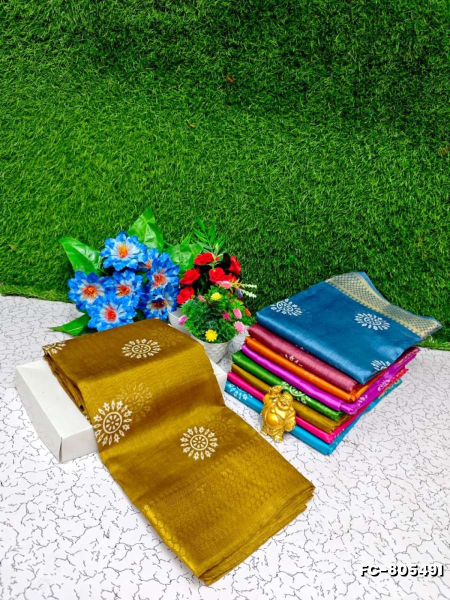 Fancy Print  Office Wear Cotton Sarees All Over Body Circle Poo Design Premium Look lightweight Comfortable Wear - LIGHT OLIVE