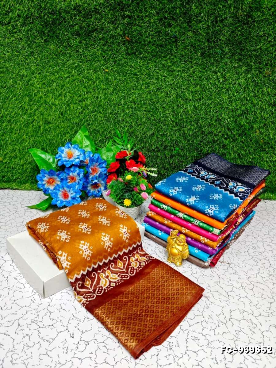 Fancy Print  Office Wear Cotton Sarees All Over Body Poo Design Premium Look lightweight Comfortable Wear - VENTHAYA COLOUR