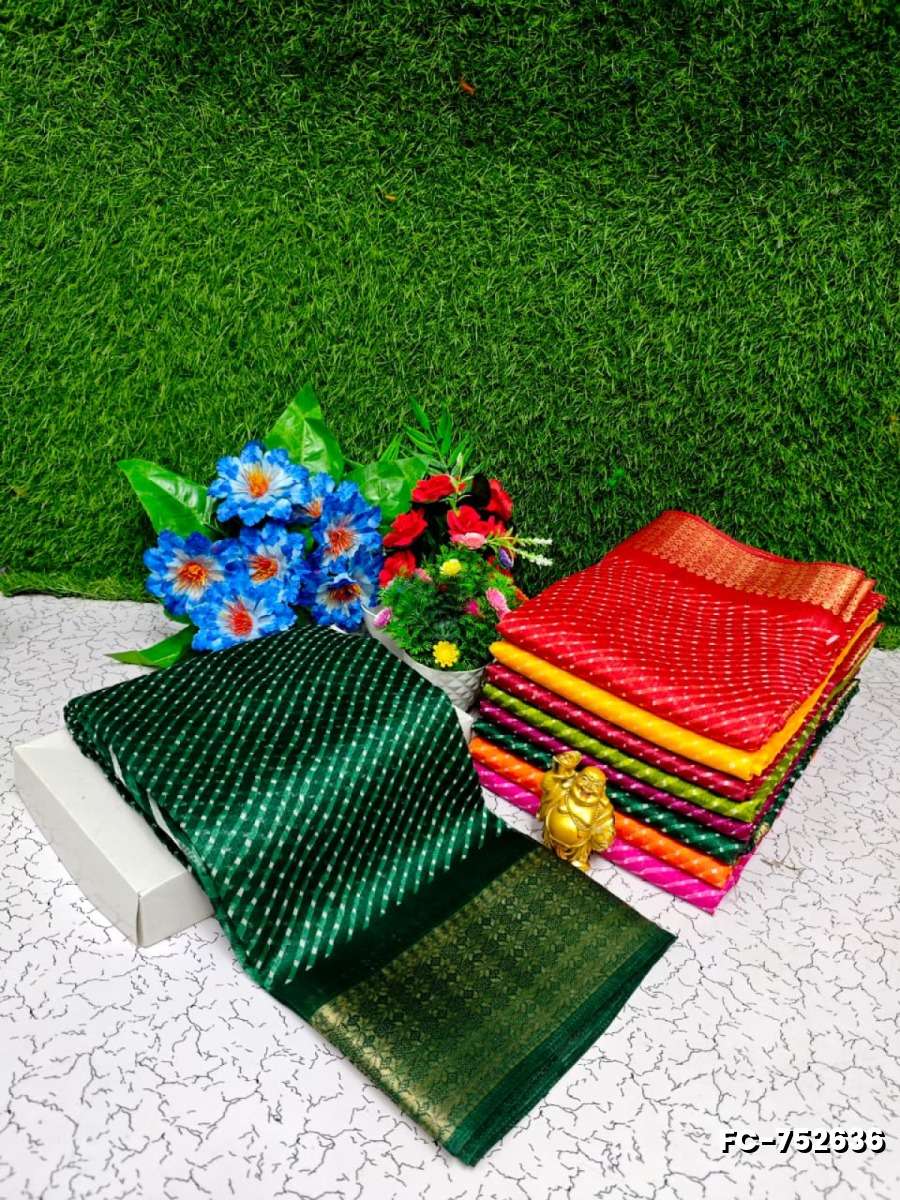 Fancy print office wear cotton sarees all over body cross line dots  design  premium look lightweight comfortable wear - BOTTLE GREEN