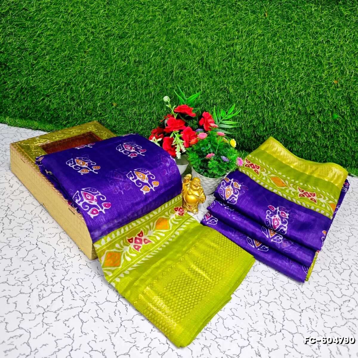 Fancy print office wear cotton sarees all over body  poo pattern design premium look lightweight comfortable wear - BRINJAL COLOUR