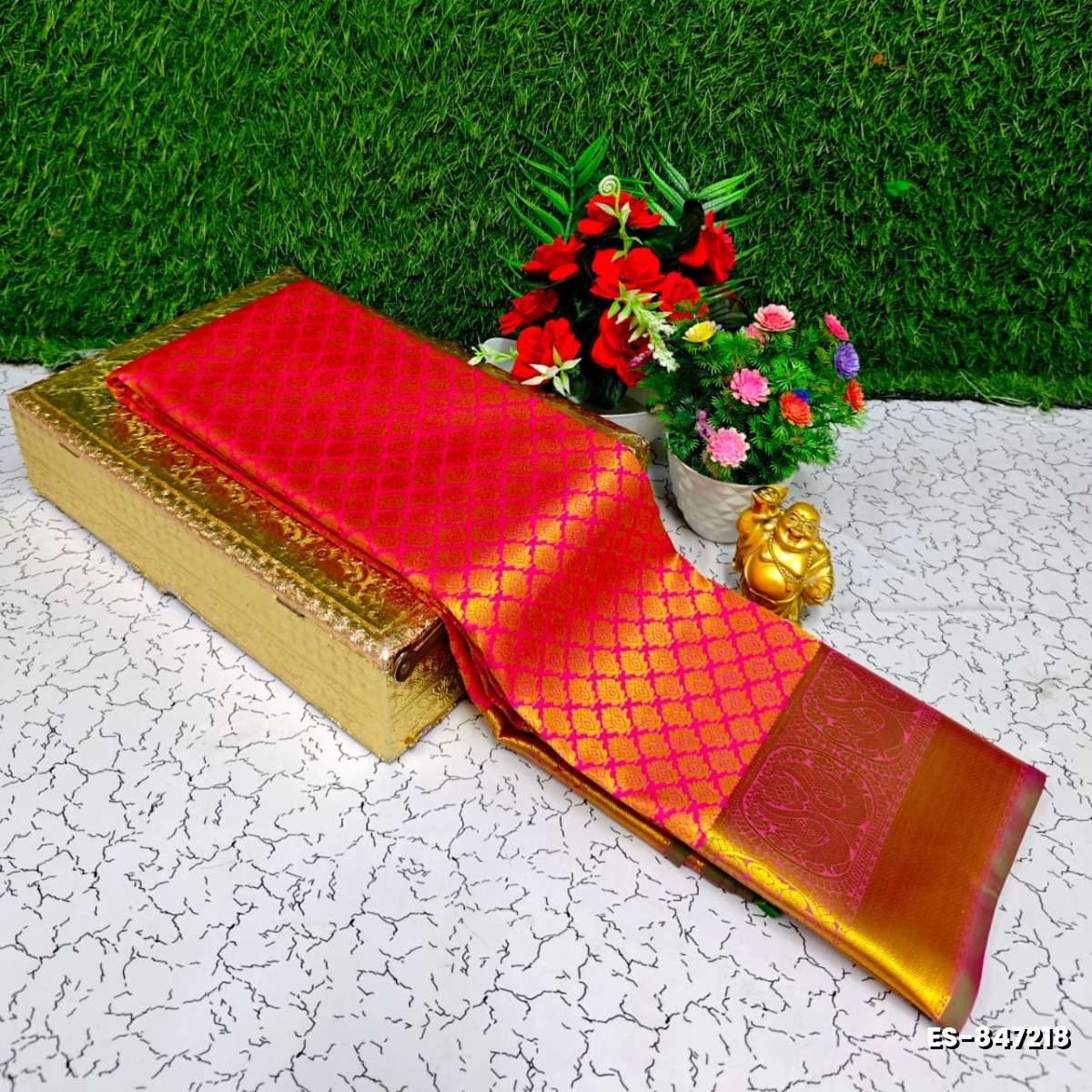 Bridal Silk Gold Silvar And Copper Zari Weave And Wedding Art Silk Sarees - PEACH (2)