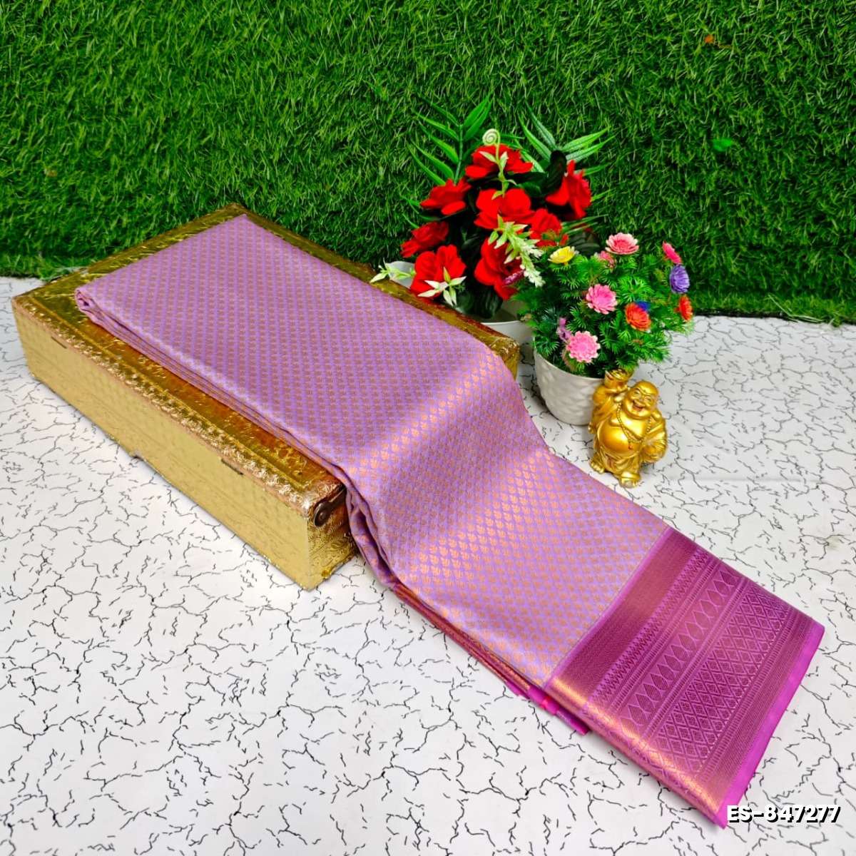 Bridal Silk Gold Silvar And Copper Zari Weave And Wedding Art Silk Sarees - MAUVE COLOUR (5)
