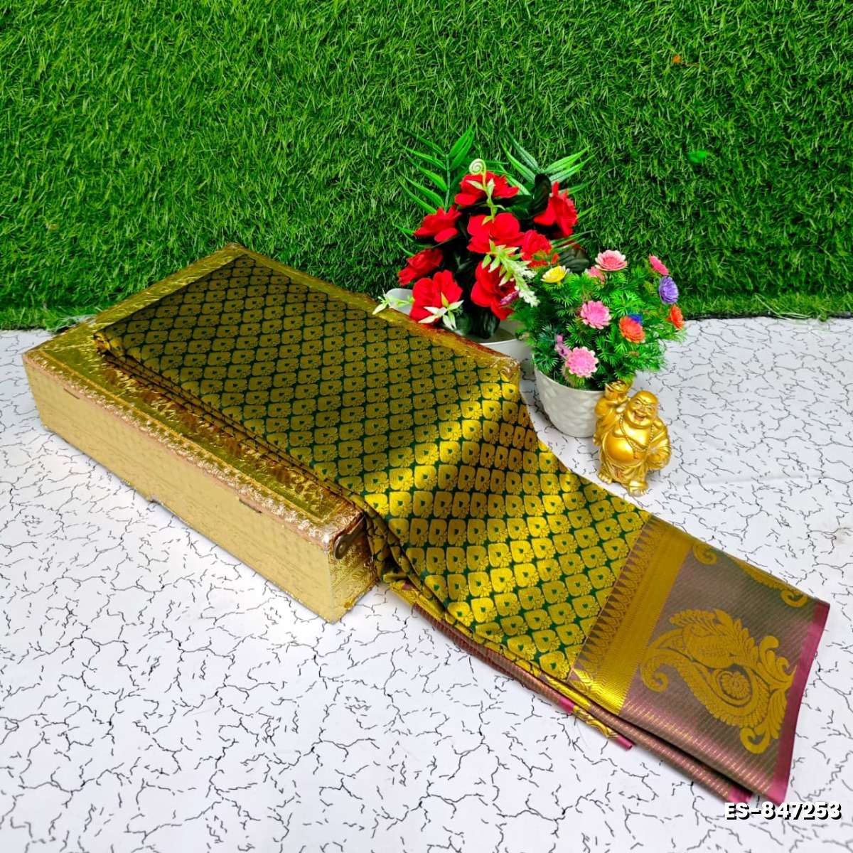 Bridal Silk Gold Silvar And Copper Zari Weave And Wedding Art Silk Sarees - BROWN (2)