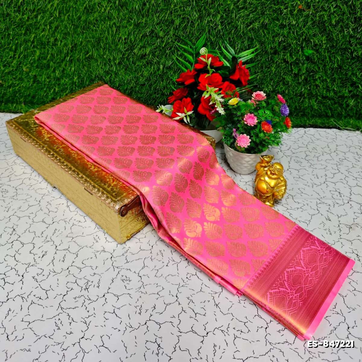 Bridal Silk Gold Silvar And Copper Zari Weave And Wedding Art Silk Sarees - BABY PINK (10)