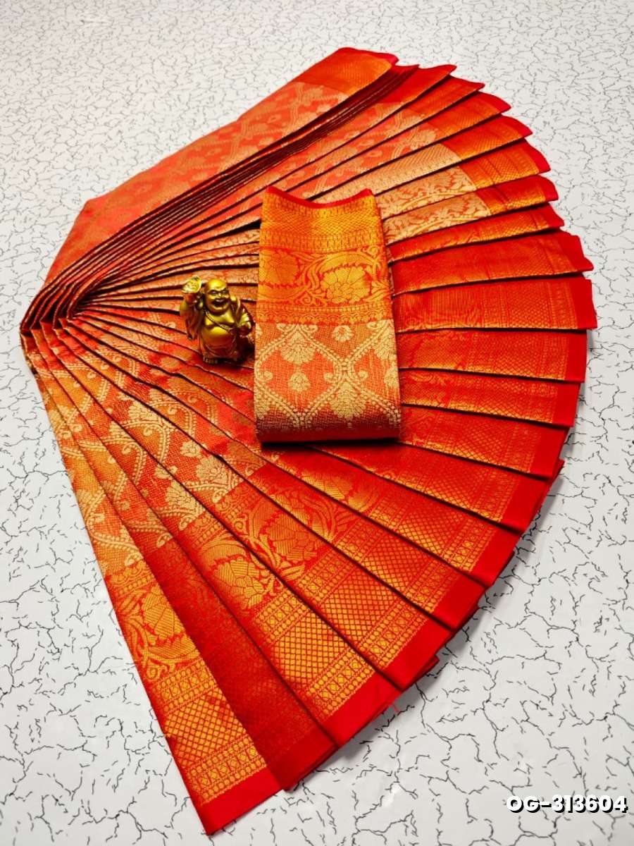 A "one gram gold trending tissue saree" typically refers to a saree made from a lightweight, sheer fabric known as tissue - RED (1)