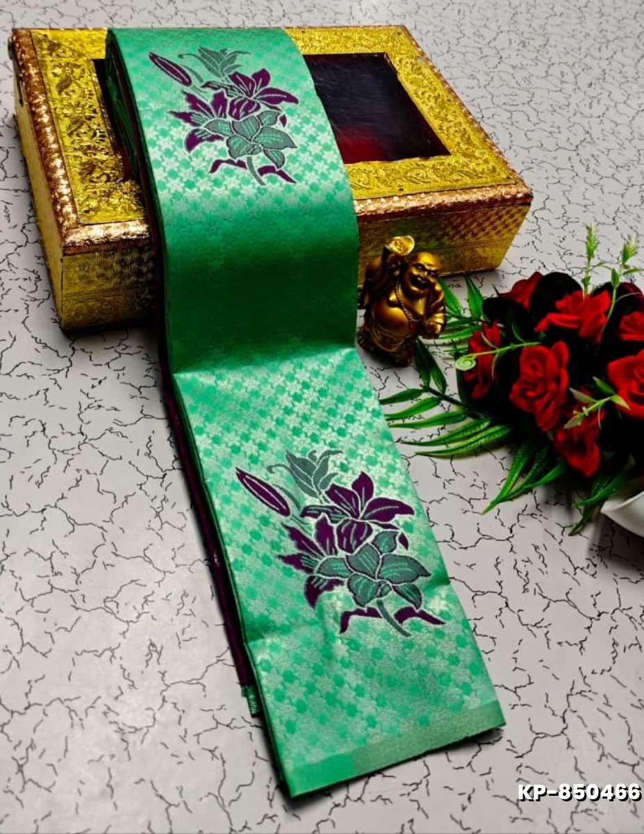 Kubera borderless elite bridal rapier fancy light weight silk type sarees function wear - TUQUOISE