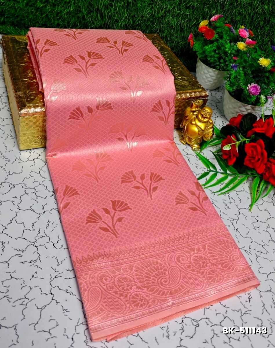 Banaras with our Banarasi Cotton fabric — a beautiful fusion of classic artistry and breathable comfort wear saree - LIGHT PINK