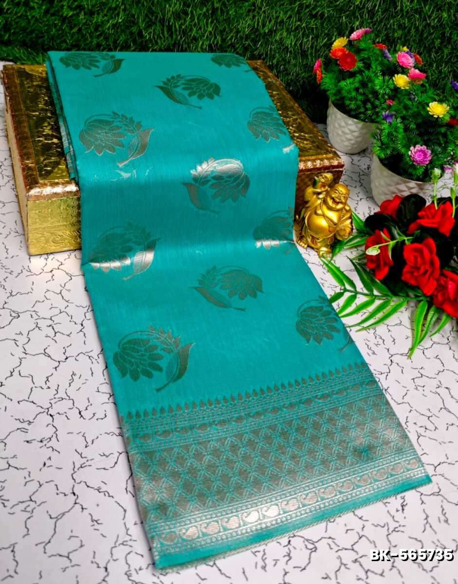 Banaras with our Banarasi Cotton fabric — a beautiful fusion of classic artistry and breathable comfort wear saree - DARK SKY BLUE (2)