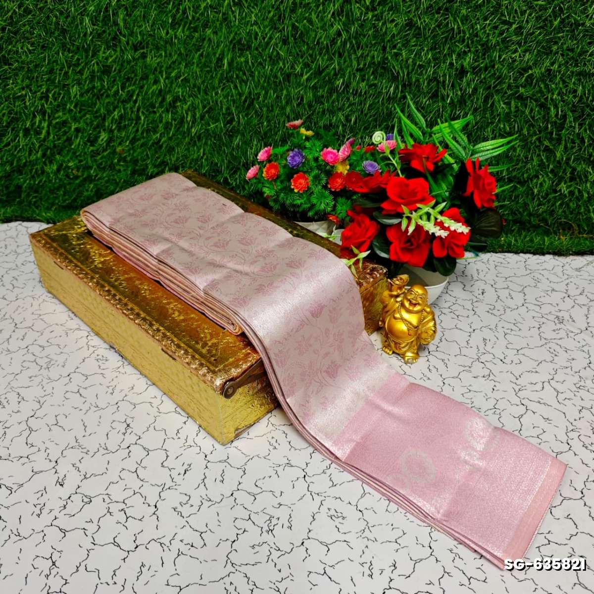 Premium kubera pattu saree rapier fancy  light weight silk type sarees function wear - BABY PINK