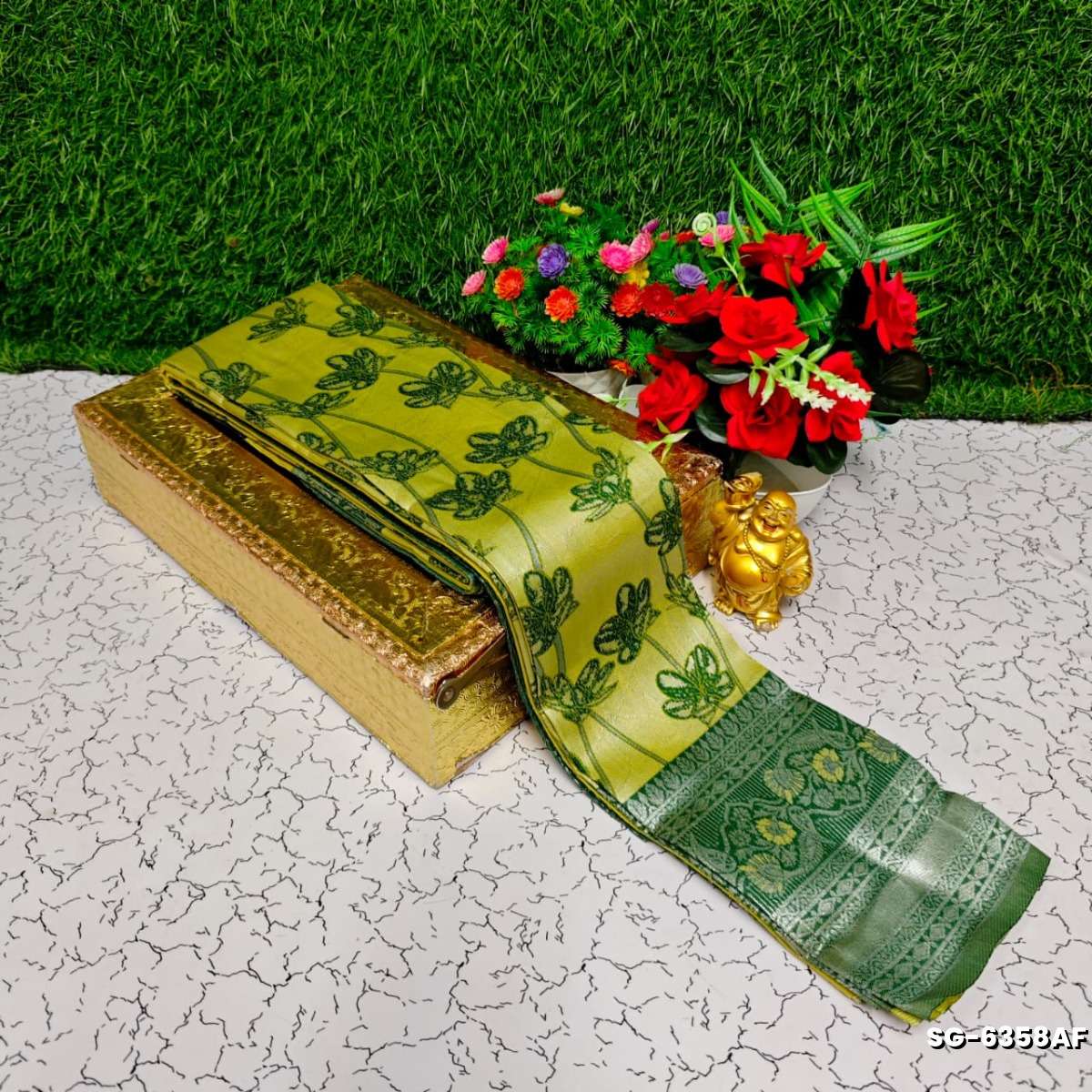 Premium kubera pattu saree rapier fancy  light weight silk type sarees function wear - LEMON GREEN N