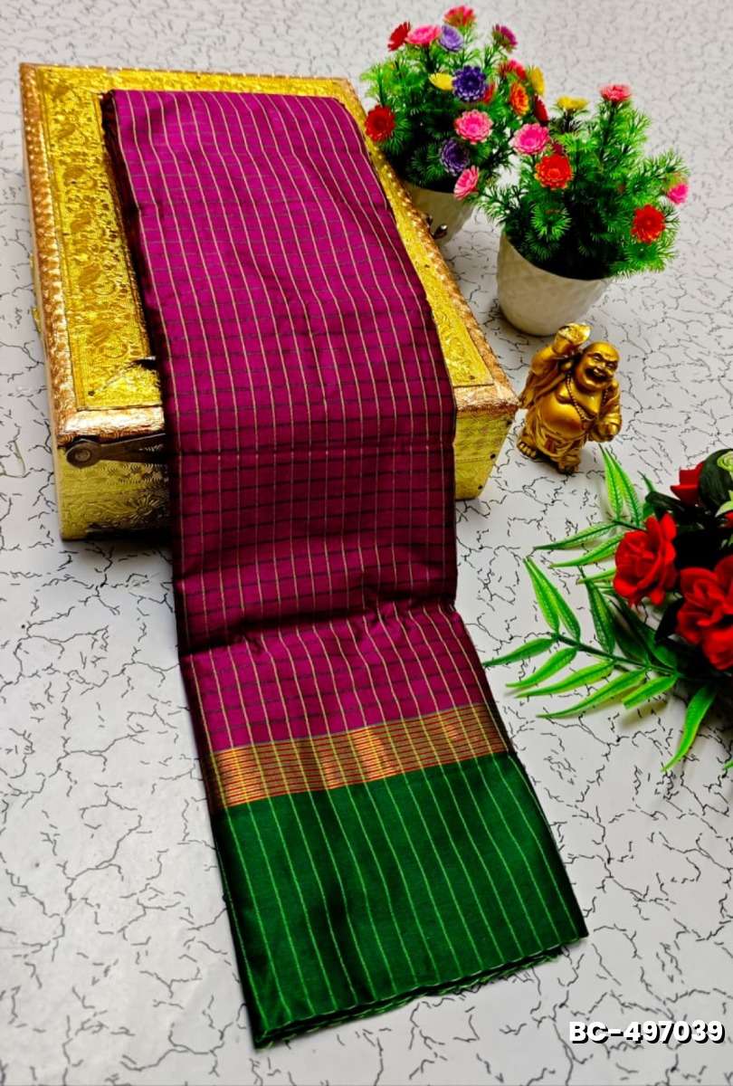Beauty checked soft silk rich look design soft material function and party wear - VADAMALLI