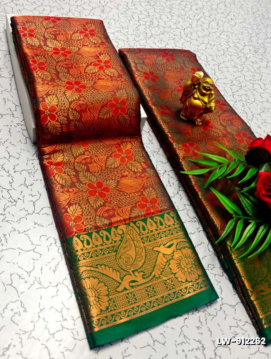Wedding luxury silk saree with premium zari design || wedding sarees collection - MAROON COLOR