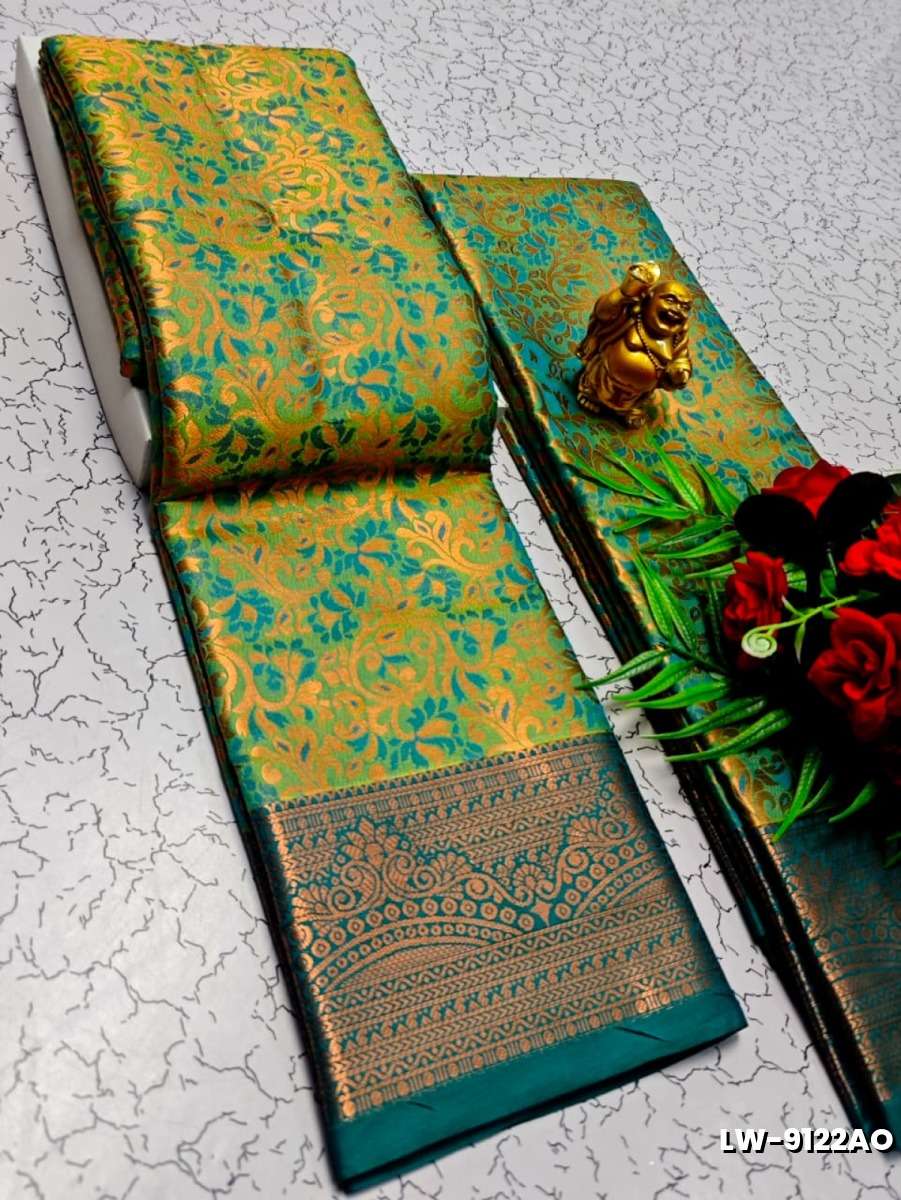 Wedding luxury silk saree with premium zari design || wedding sarees collection - ICE BLUE
