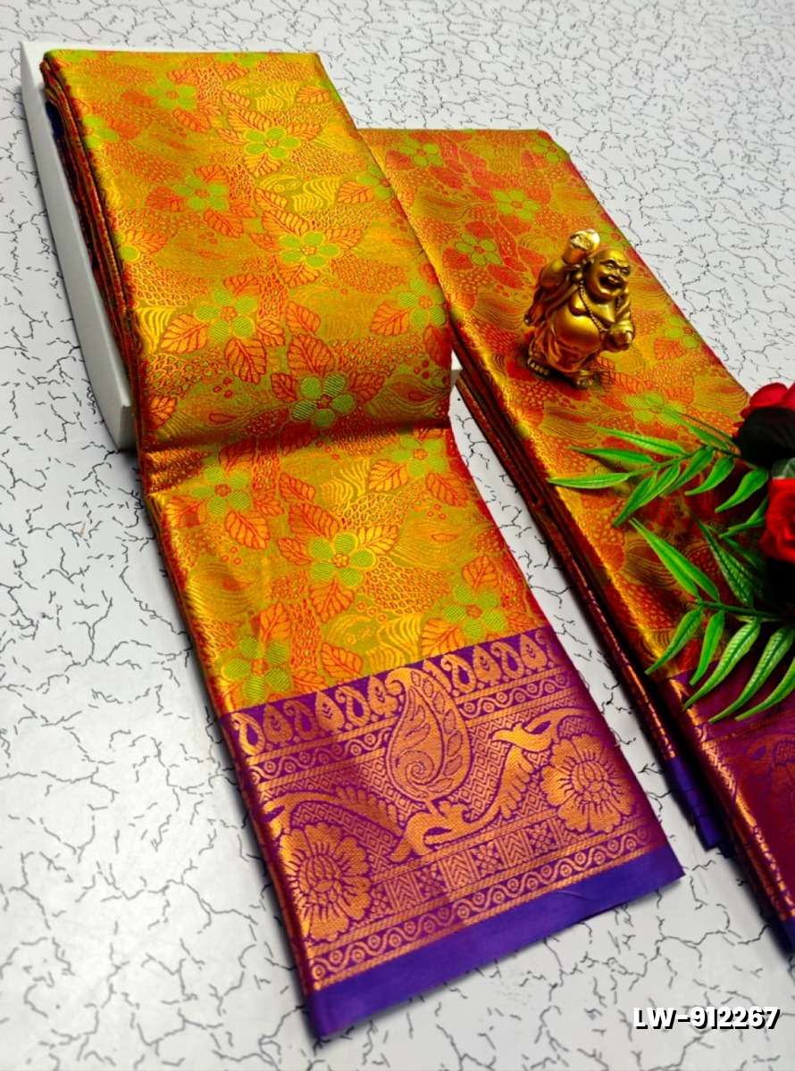 Wedding luxury silk saree with premium zari design || wedding sarees collection - GOLD COLOUR
