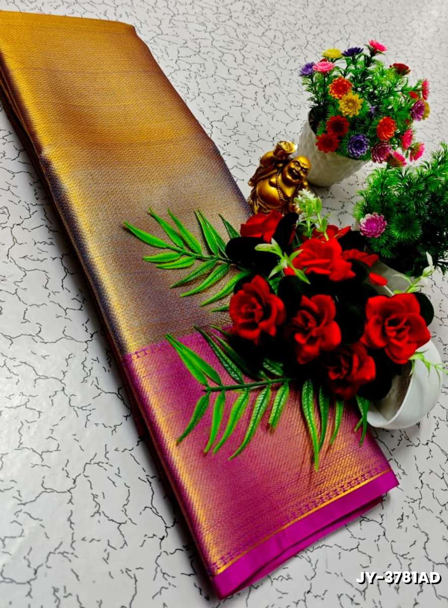 JYOTHIKA INSPIRED TRENDING  TISSUE SILK SAREES - DARK GOLD (1)