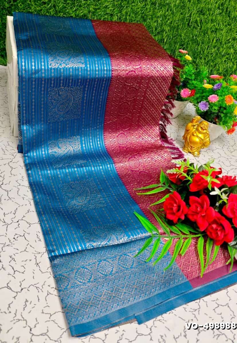 Traditional vaira oosi silk saree - perfect for weddings & festivals - PEACKOK BLUE (1)