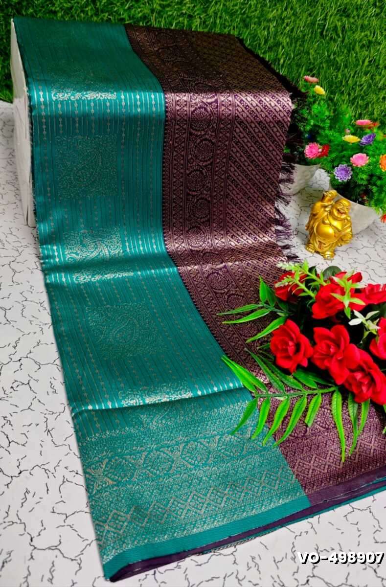 Traditional vaira oosi silk saree - perfect for weddings & festivals - TEAL COLOUR (2)