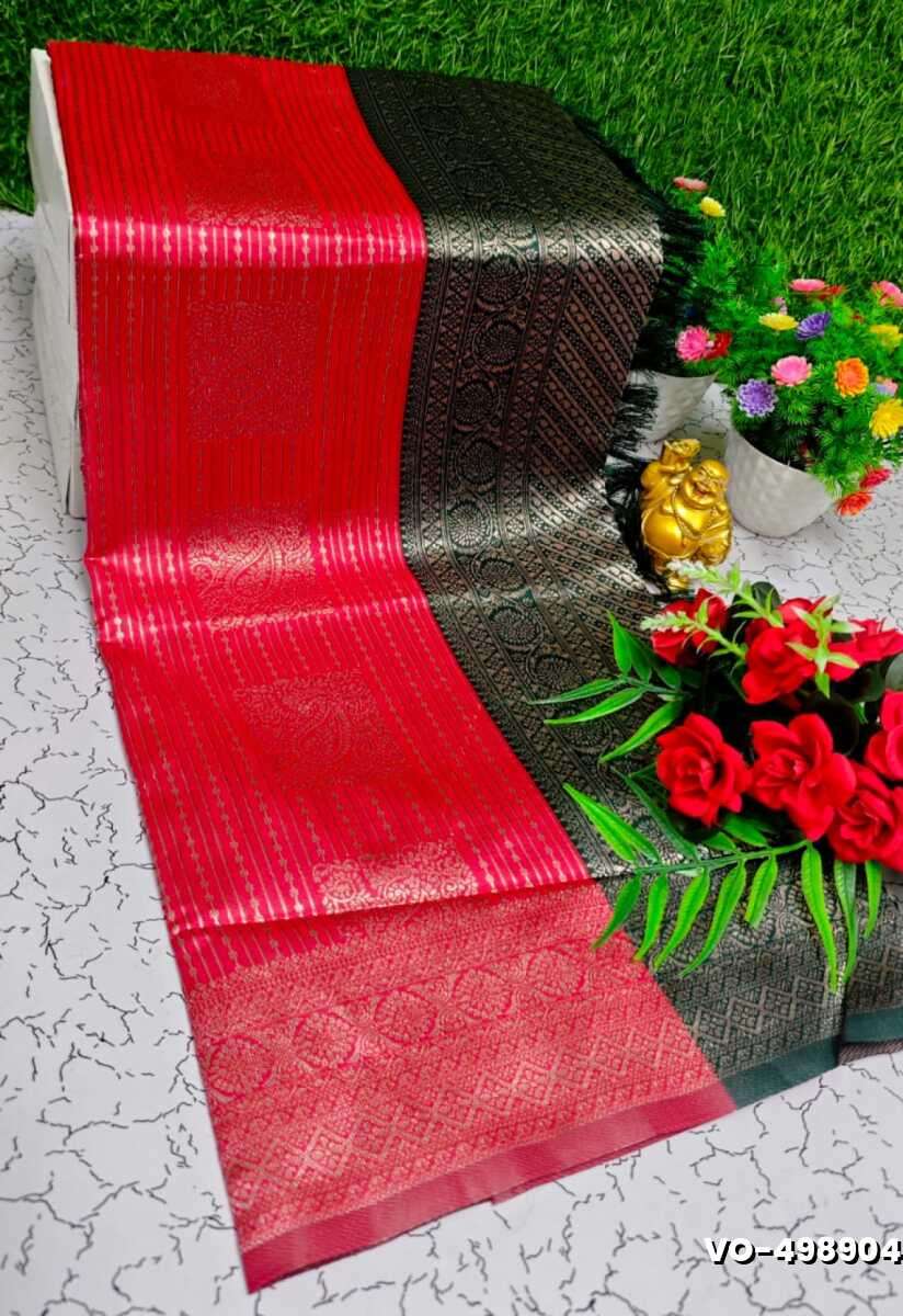 Traditional vaira oosi silk saree - perfect for weddings & festivals - RED (2)