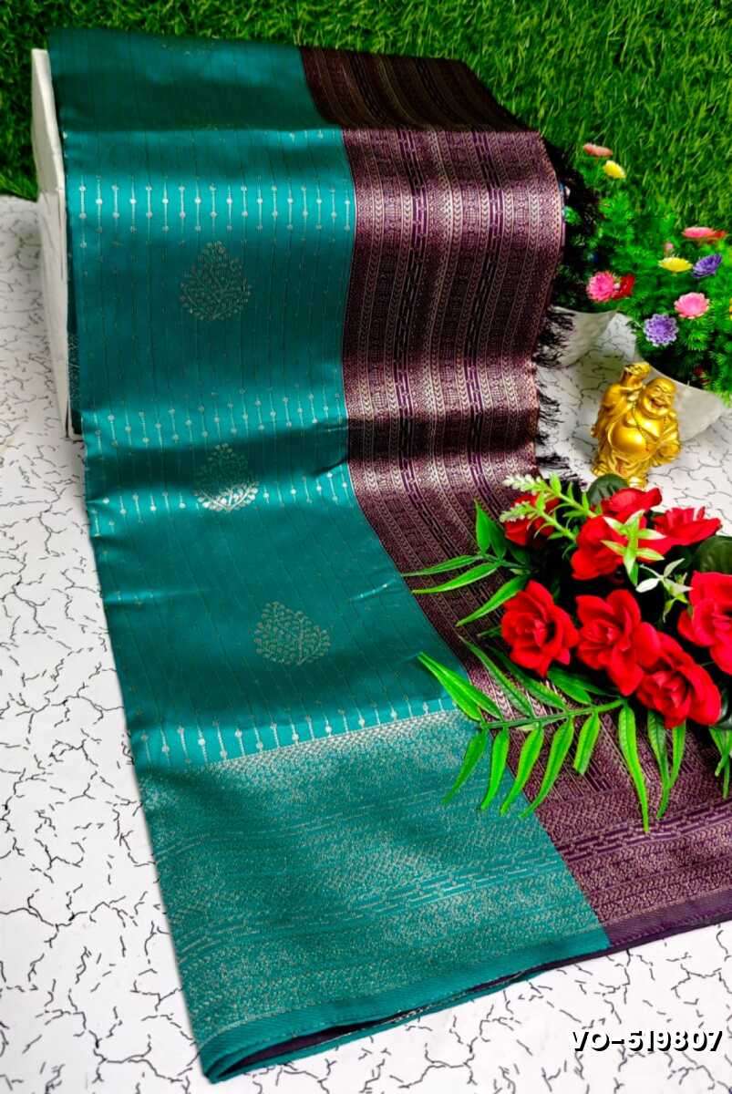 Traditional vaira oosi silk saree - perfect for weddings & festivals - TEAL COLOUR (3)