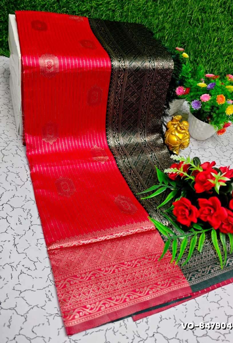 Traditional vaira oosi silk saree - perfect for weddings & festivals - RED (4)