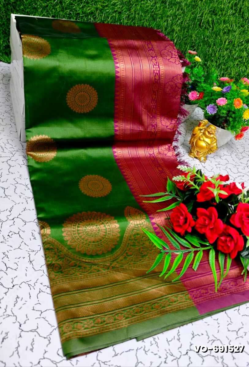 Traditional vaira oosi silk saree - perfect for weddings & festivals - MEHENDHI GREEN (3)