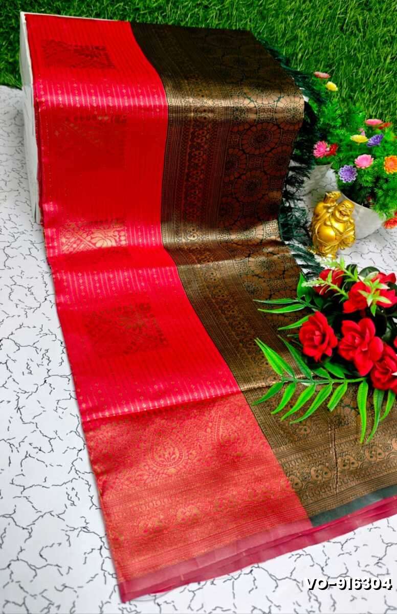 Traditional vaira oosi silk saree - perfect for weddings & festivals - RED (6)
