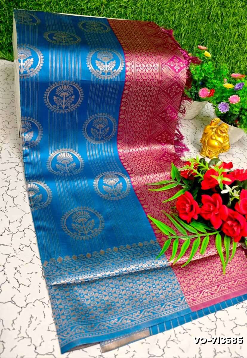 Traditional vaira oosi silk saree - perfect for weddings & festivals - BLUE SHADE (1)