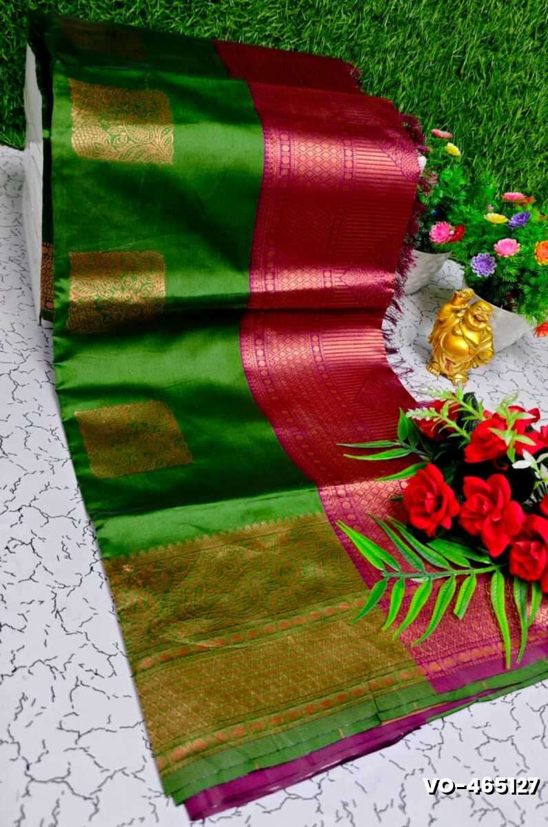 Traditional vaira oosi silk saree - perfect for weddings & festivals - MEHENDHI GREEN (6)
