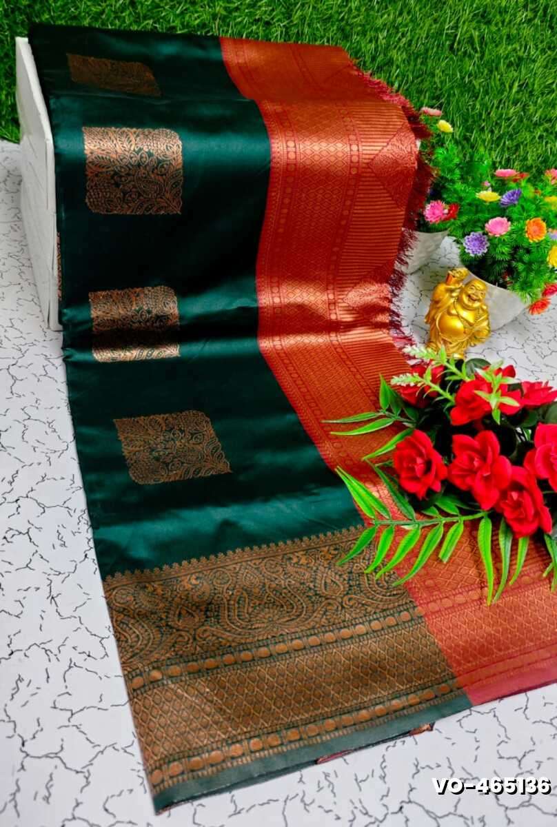 Traditional vaira oosi silk saree - perfect for weddings & festivals - BOTTLE GREEN (8)