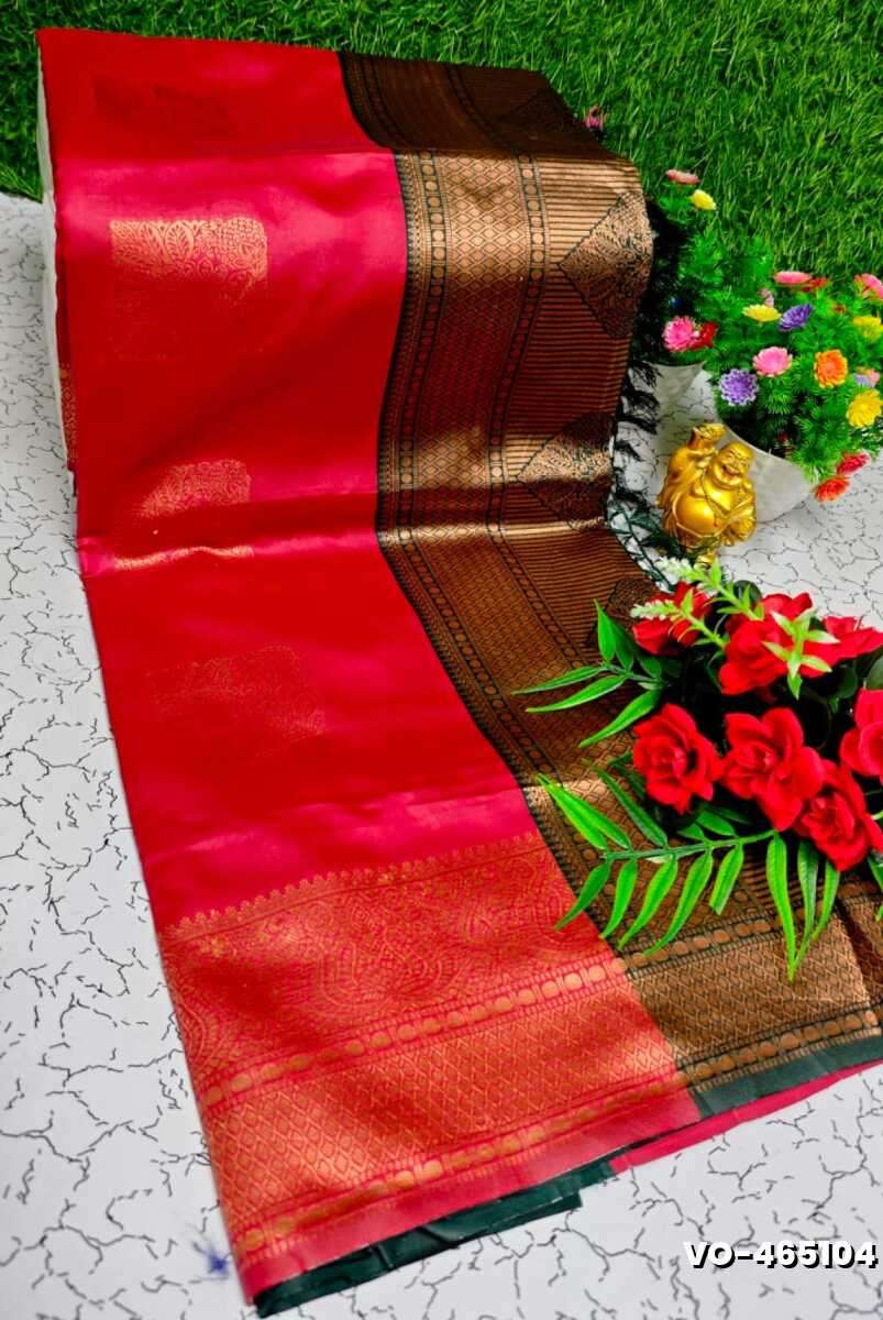 Traditional vaira oosi silk saree - perfect for weddings & festivals - RED (8)