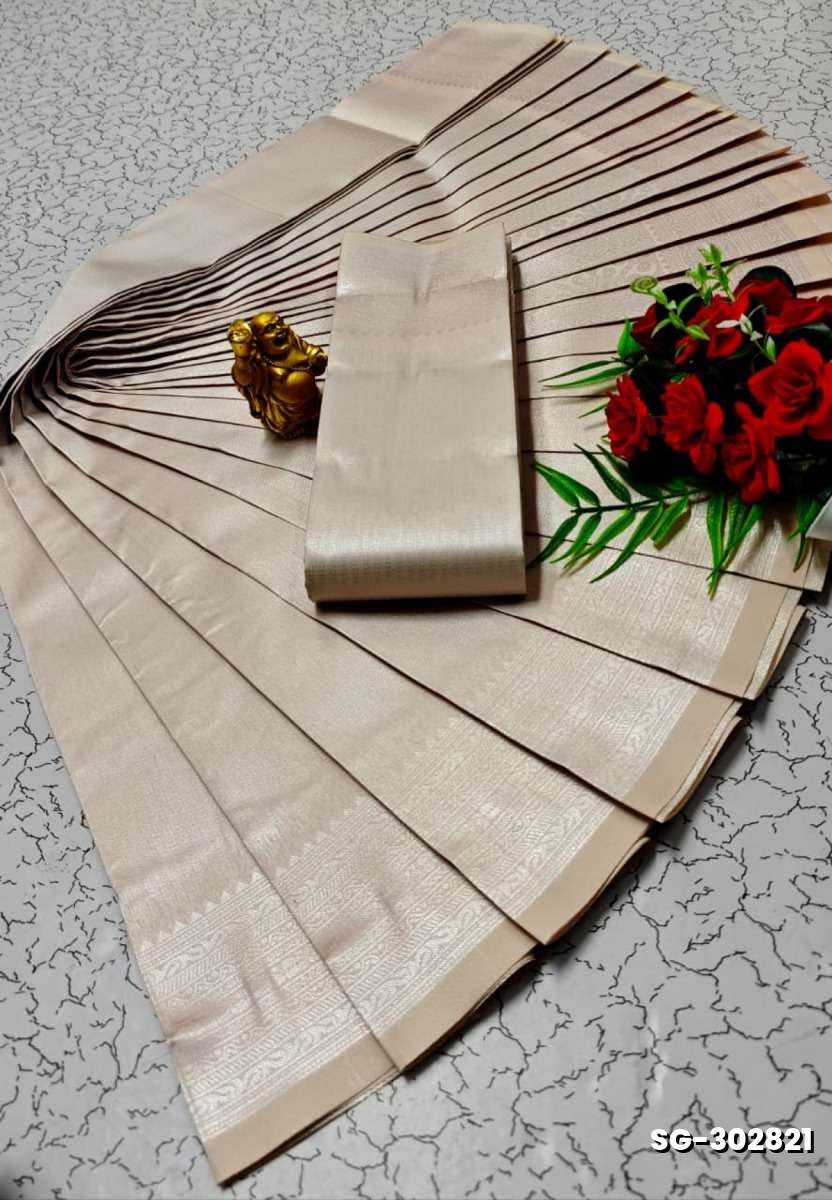 All over body running simple & elegant kubera pattu saree - BABY PINK