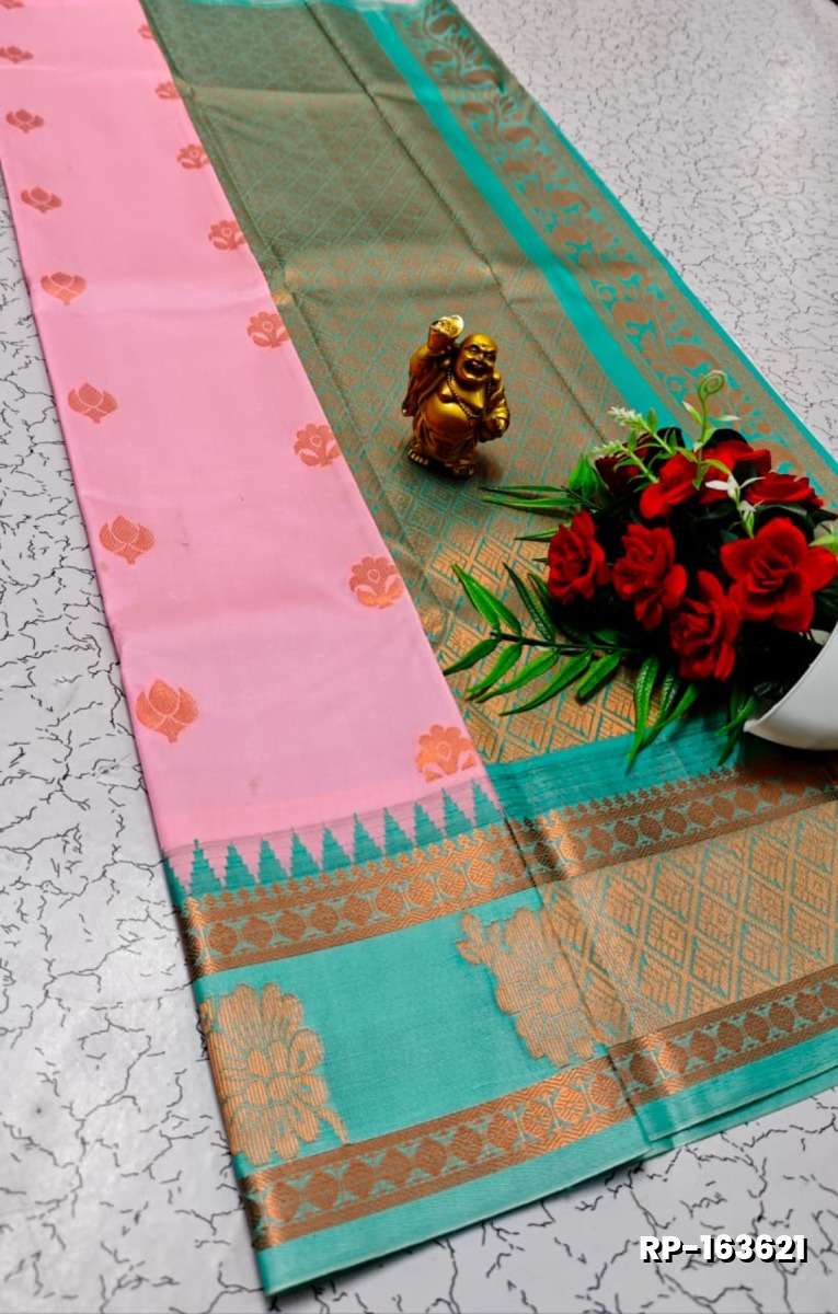A "Retta Petta" soft silk saree with Rich Pallu and Blouse - BABY PINK