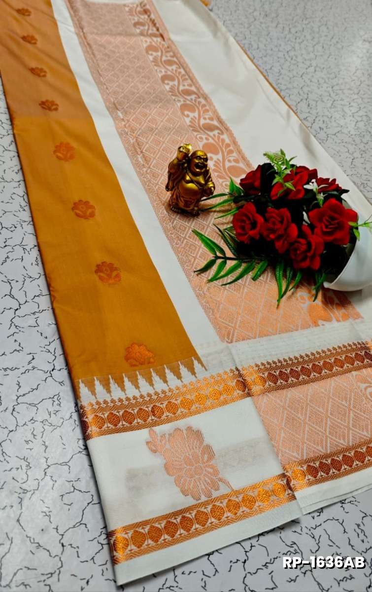 A "Retta Petta" soft silk saree with Rich Pallu and Blouse - GOLDEN