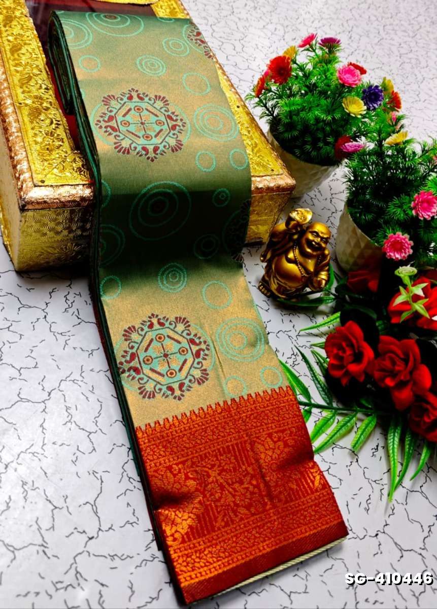 Premium kubera pattu saree rapier fancy  light weight silk type sarees function wear - LIGHT GREEN SHADE