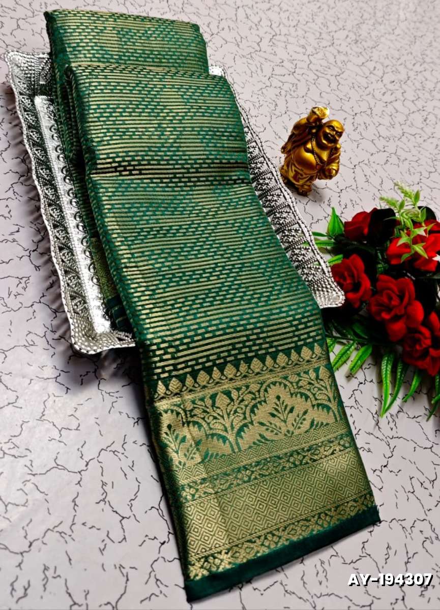 Ayusha Pattu Saree  Pure Silk with Grand Zari Work - TEAL COLOUR