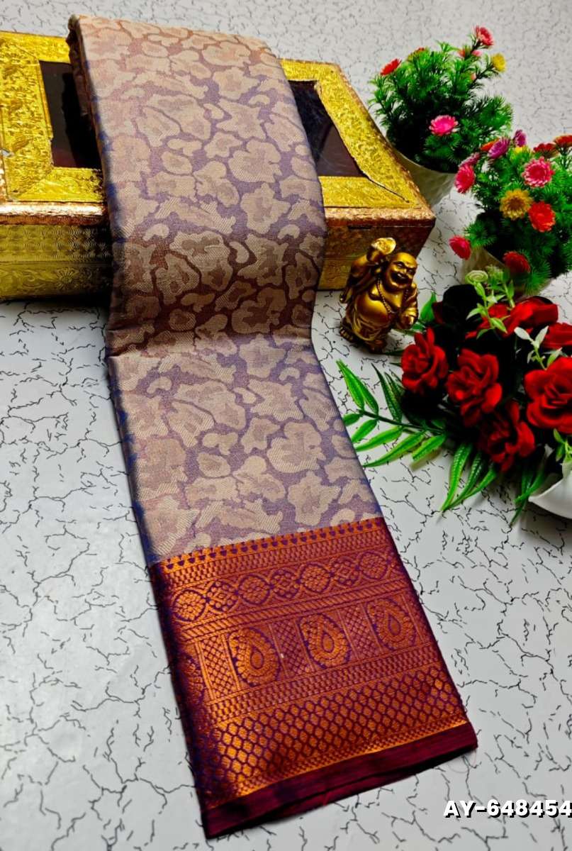 Ayusha Pattu Saree  Pure Silk with Grand Zari Work - LIGHT LAVENDER