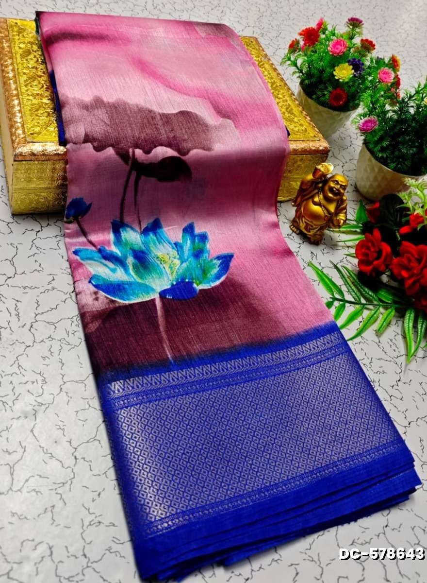 Dailywear cotton sarees all over body flower designpattern design premium look lightweight comfortable wear - LIGHT PINK