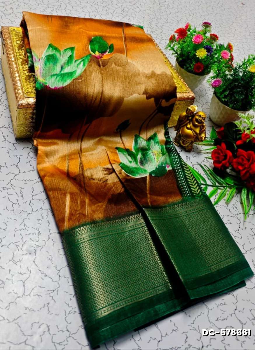 Dailywear cotton sarees all over body flower designpattern design premium look lightweight comfortable wear - YELLOW COLOR